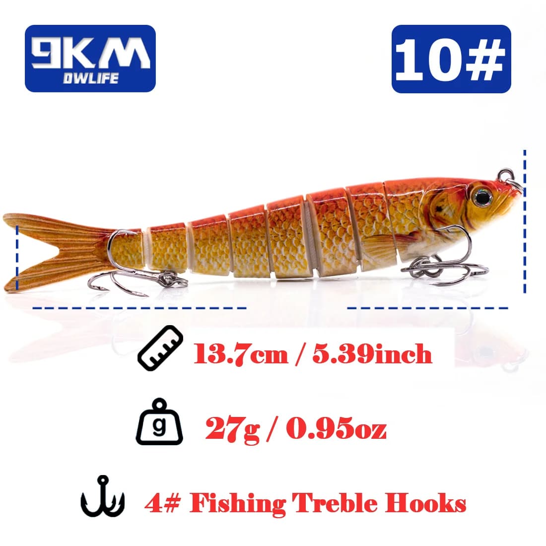 27g lėtas skęstantis segmentuotas swimbait masalas