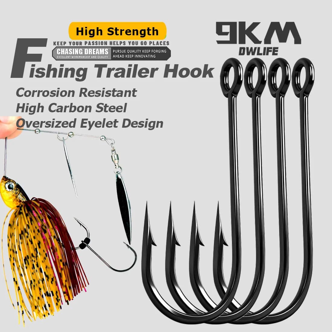 Priekabos kabliukai sukamuosiams masalams (Spinnerbaits), 50-200 vnt.