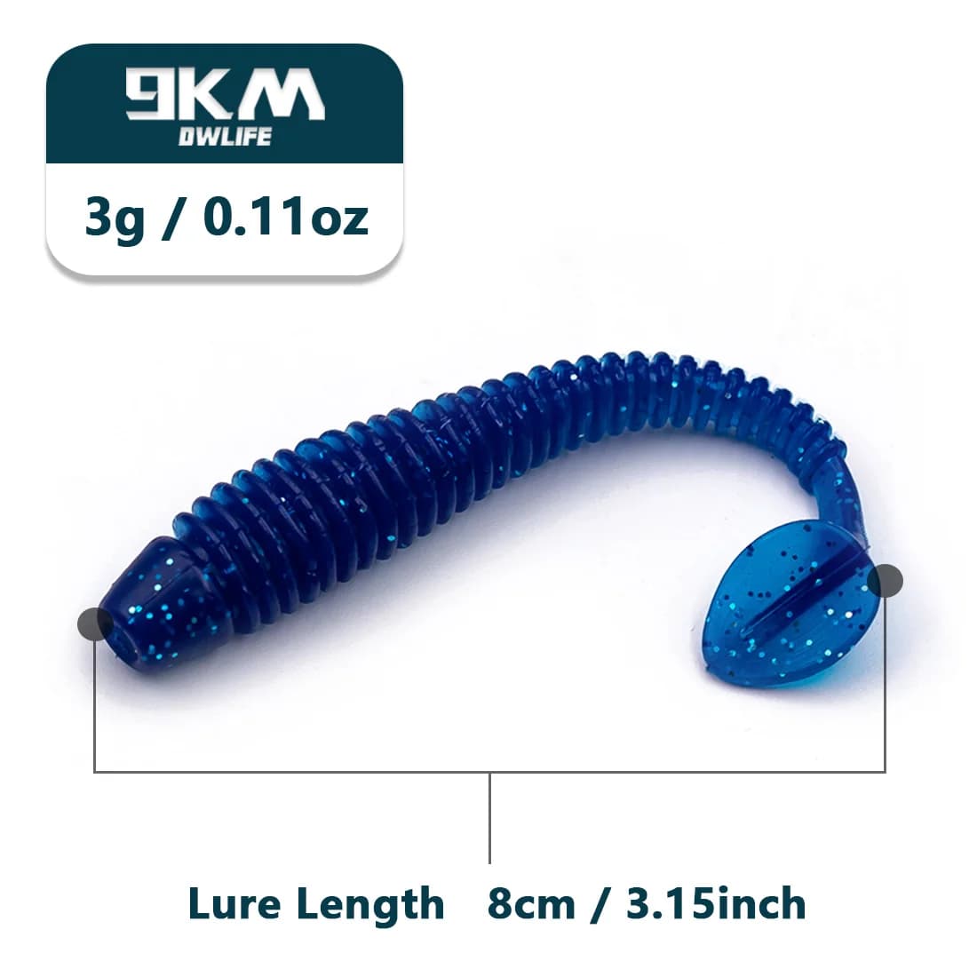15 vnt. T-uodegos lervos minkšto plastiko swimbaits