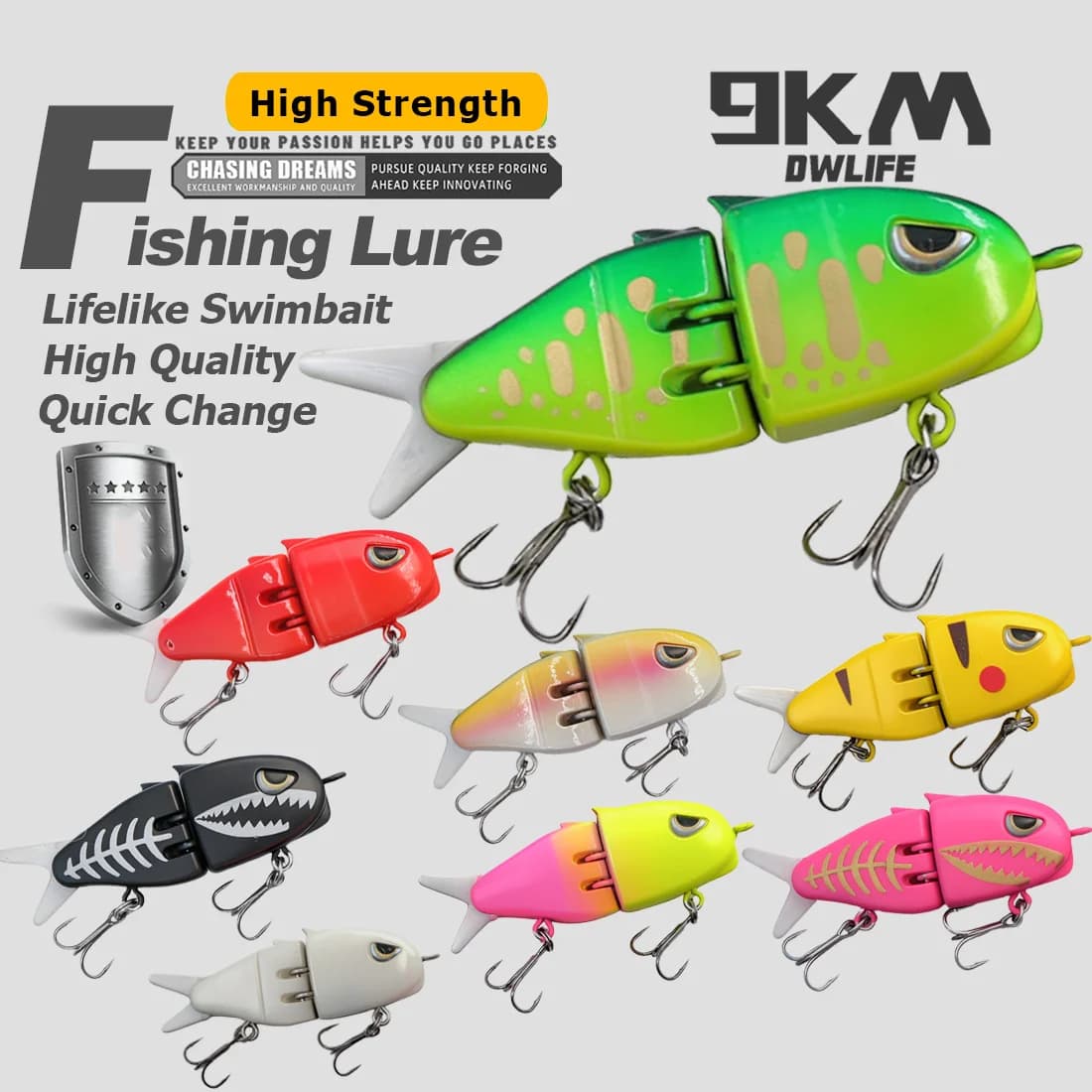Mini VIB Swimbait lėtas skendimas su 3D akimis