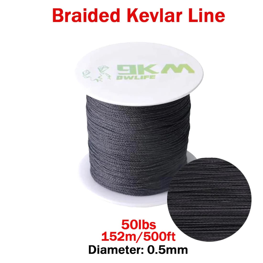 Juoda pintas Kevlar virė, 50-2000 lbs