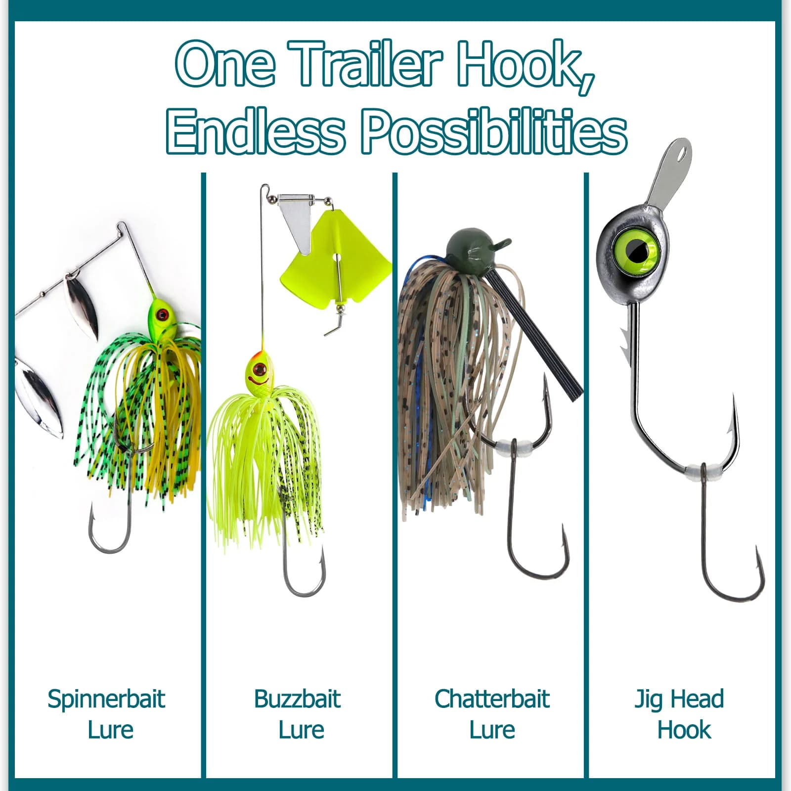 Priekabos kabliukai sukamuosiams masalams (Spinnerbaits), 50-200 vnt.